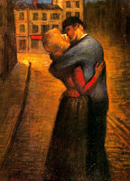 (Pintura de Théophile Alexander Steilen (1859-1923), El beso